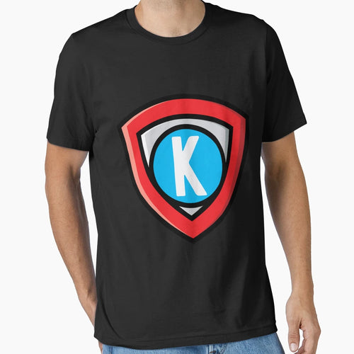 Letter K Superhero Emblem T-Shirt - Casual Everyday Wear Men Women - T-Shirt, Sweatshirt, Hoodie