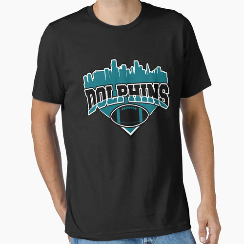 Dolphins Football Skyline Football Team T-Shirt - Unique Graphic Men Women - T-Shirt, Sweatshirt, Hoodie