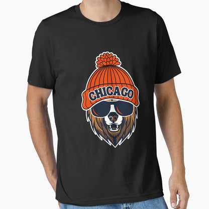 Chicago Bear Beanie T-Shirt - Graphic Print Unisex - T-Shirt, Sweatshirt, Hoodie