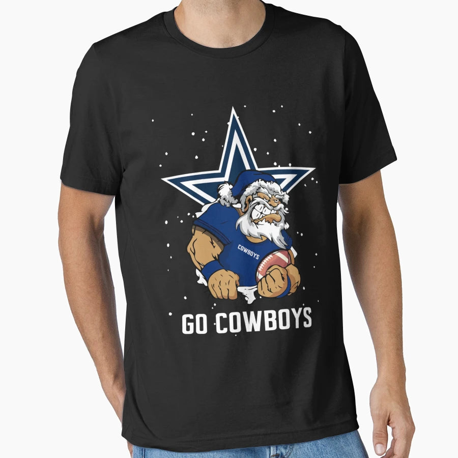 Santa Dallas Football T-Shirt - Trendy Graphic for Adults - T-Shirt, Sweatshirt, Hoodie
