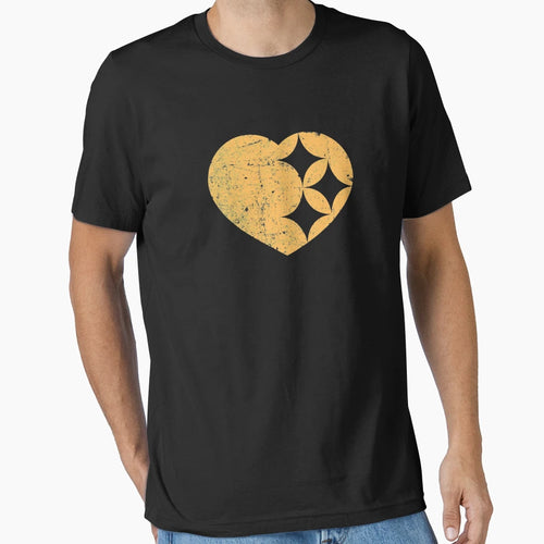 Steeler Heart T-Shirt - Minimalist Print Unisex - T-Shirt, Sweatshirt, Hoodie