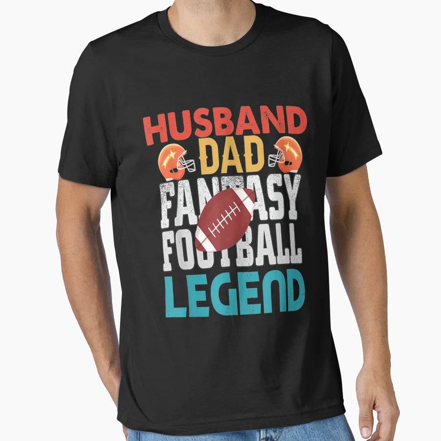Mens Husband Dad Fantasy Football T-Shirt - Casual Everyday Wear Men Women - T-Shirt, Sweatshirt, Hoodie