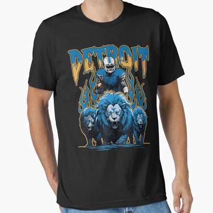 Detroit Lions Fearless Pride Flames T-Shirt - Aesthetic Graphic for Adults - T-Shirt, Sweatshirt, Hoodie