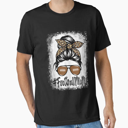Bleached Football Mom Life Leopard T-Shirt - Minimalist Print Men Women - T-Shirt, Sweatshirt, Hoodie