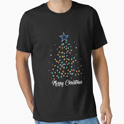 Dallas Cowboy Lights And Tree Merry T-Shirt - Graphic Print Men Women - T-Shirt, Sweatshirt, Hoodie