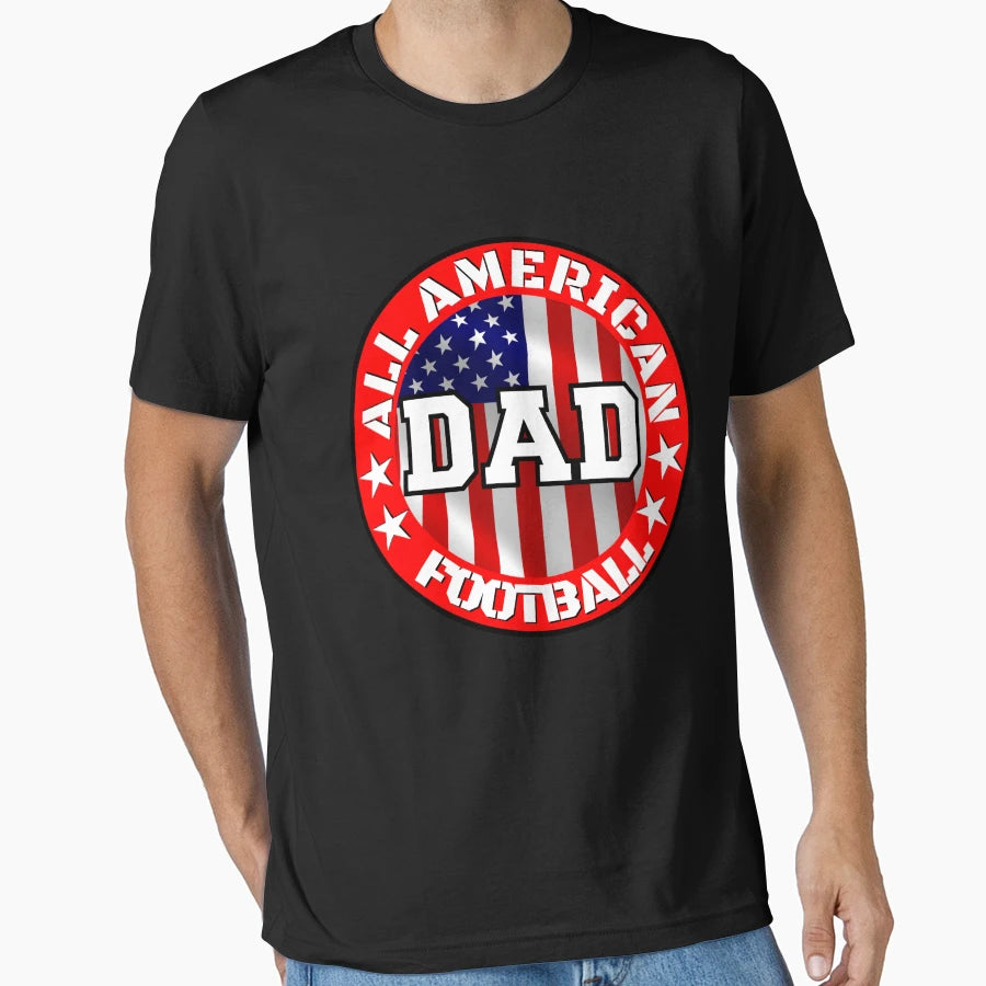 All American Football Dad T-Shirt - Custom Art Print Men Women - T-Shirt, Sweatshirt, Hoodie