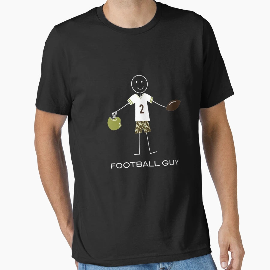 Funny Football Guy Illustrated T-Shirt - Trendy Graphic for Adults - T-Shirt, Sweatshirt, Hoodie