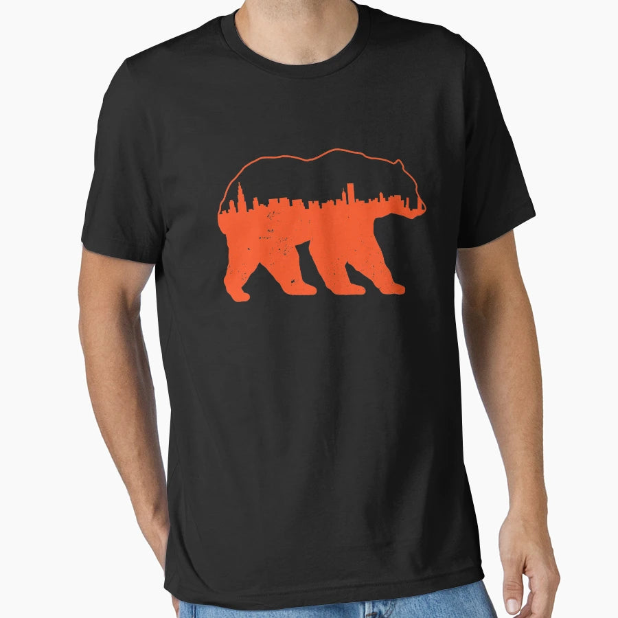 Downtown Chicago City Skyline Walking T-Shirt - Aesthetic Graphic Unisex - T-Shirt, Sweatshirt, Hoodie
