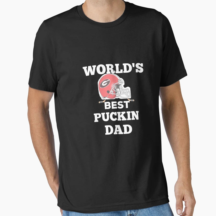 Worlds Best Puckin Dad Ice Hockey Dad T-Shirt - Unique Graphic for Adults - T-Shirt, Sweatshirt, Hoodie