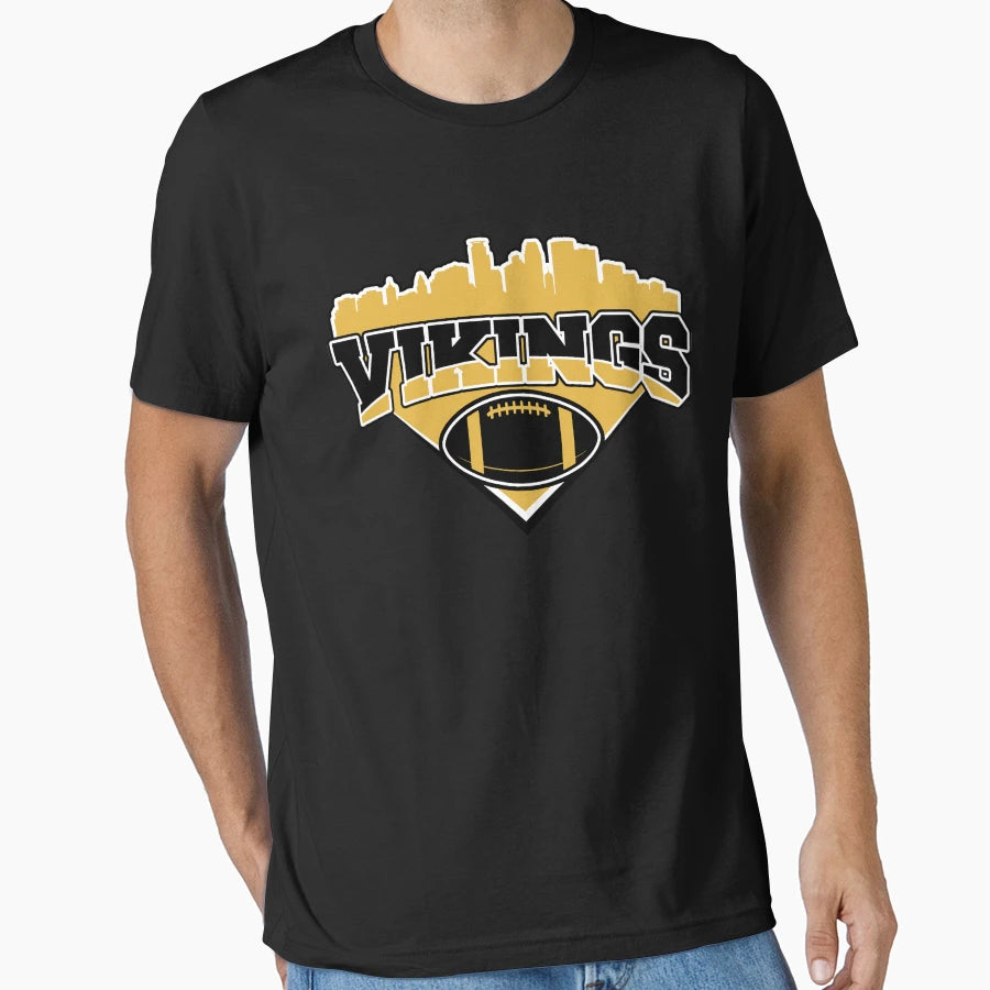 Vikings Football Skyline Football T-Shirt - Minimalist Print for Adults - T-Shirt, Sweatshirt, Hoodie