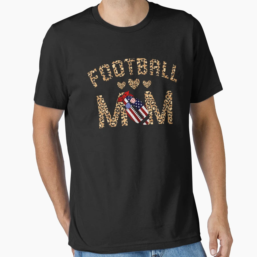 Football Mom Jaguar Cheetah Heart T-Shirt - Unique Graphic Men Women - T-Shirt, Sweatshirt, Hoodie