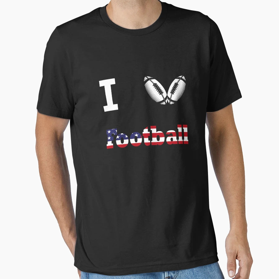 I Love American Football Gift T-Shirt - Aesthetic Graphic for Adults - T-Shirt, Sweatshirt, Hoodie