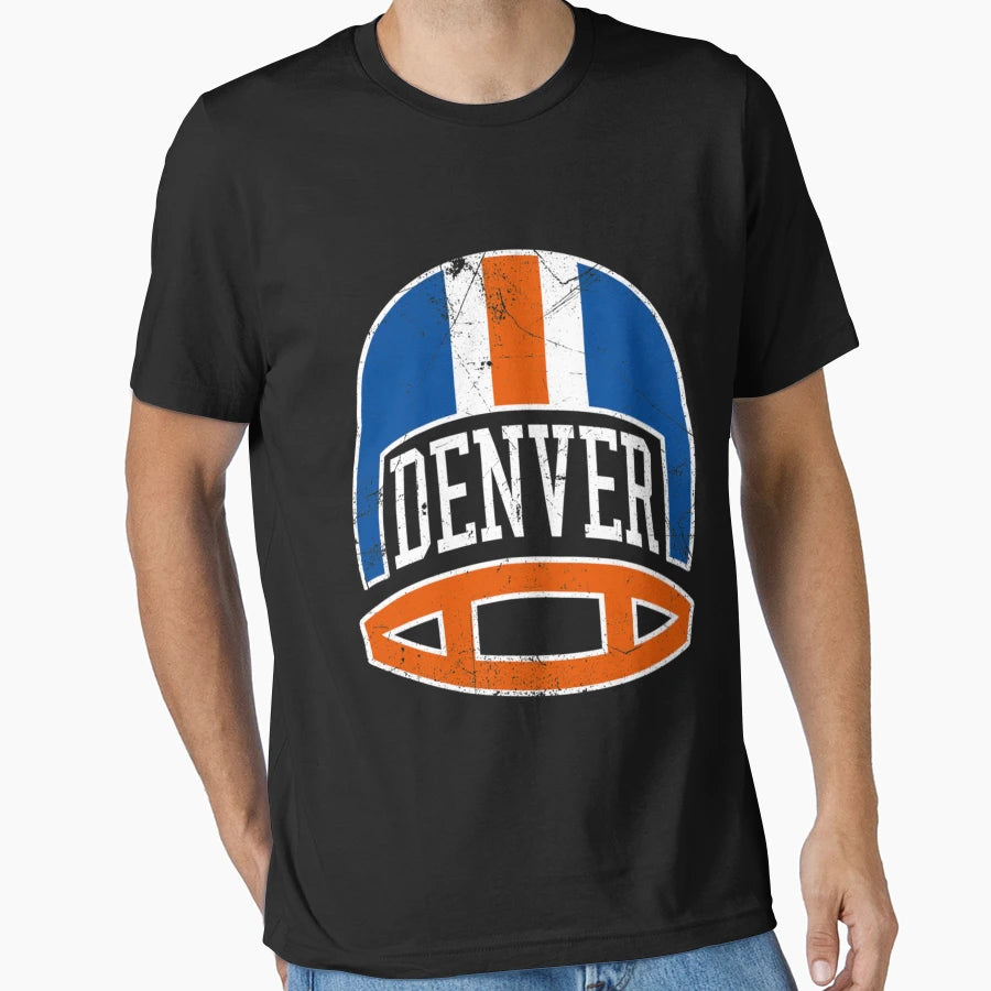 Denver Helmet Blue T-Shirt - Streetwear Style Unisex - T-Shirt, Sweatshirt, Hoodie