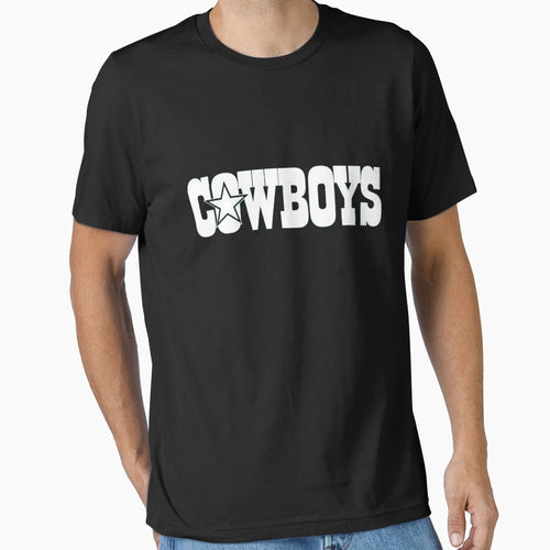 Cowboys Stacked Typography Star Logo T-Shirt - Custom Art Print for Adults - T-Shirt, Sweatshirt, Hoodie