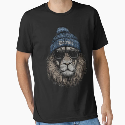 Baroque Det Roit Lions Beanie T-Shirt - Aesthetic Graphic Unisex - T-Shirt, Sweatshirt, Hoodie