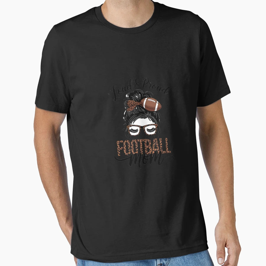 Loud And Proud Football Mom Bleached T-Shirt - Minimalist Print Unisex - T-Shirt, Sweatshirt, Hoodie