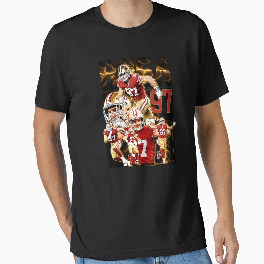 Defensive End Player 97 Touchdown T-Shirt - Casual Everyday Wear Unisex - T-Shirt, Sweatshirt, Hoodie