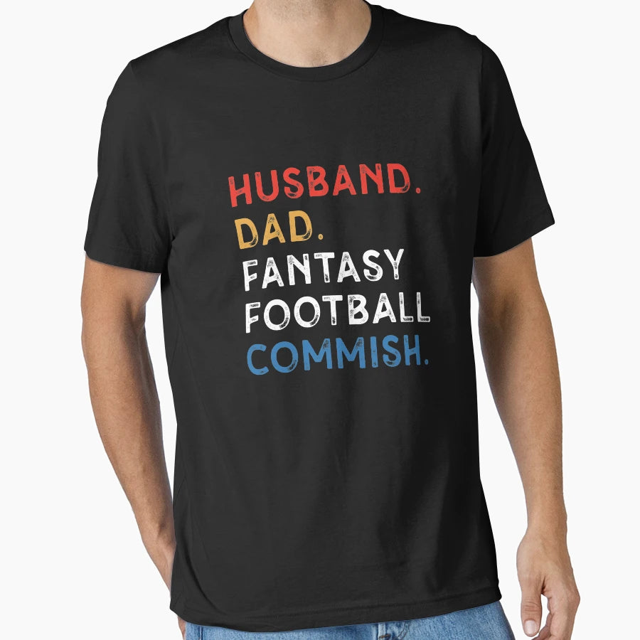 Husband Dad Fantasy Football Commish T-Shirt - Minimalist Print Unisex - T-Shirt, Sweatshirt, Hoodie