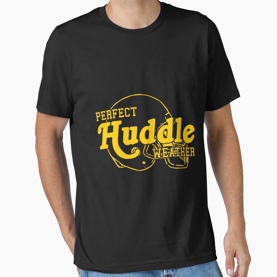 Football Yellow Huddle Weather T-Shirt - Casual Everyday Wear for Adults - T-Shirt, Sweatshirt, Hoodie