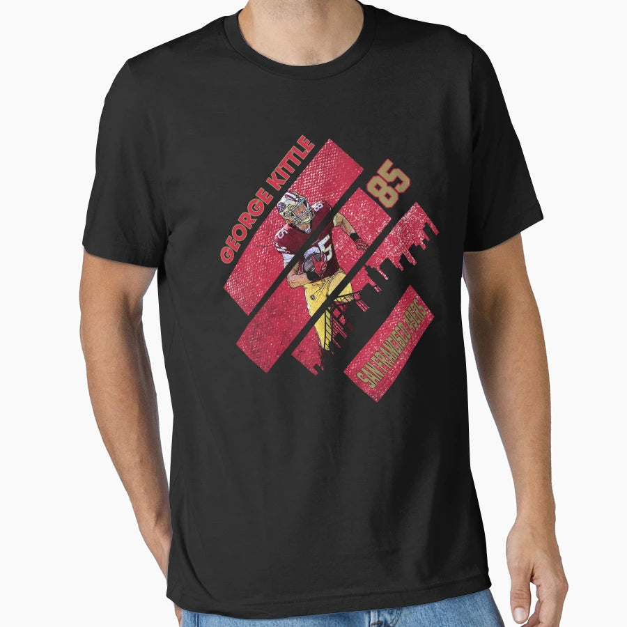 George Nobrand Mens Kittle 85 Black Red T-Shirt - Graphic Print for Adults - T-Shirt, Sweatshirt, Hoodie
