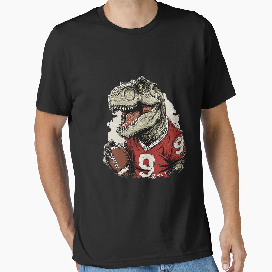 Amazing Dinosaur American Football Mode T-Shirt - Novelty Apparel Unisex - T-Shirt, Sweatshirt, Hoodie