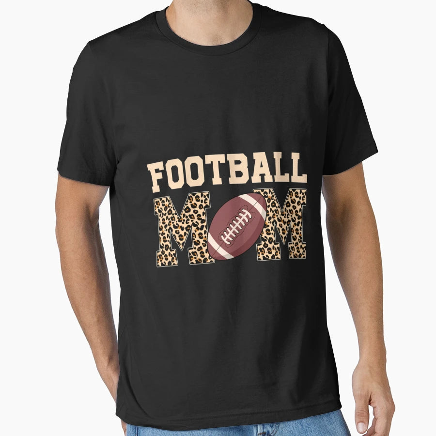 Football Moms Leopard Mothers Day T-Shirt - Aesthetic Graphic Men Women - T-Shirt, Sweatshirt, Hoodie