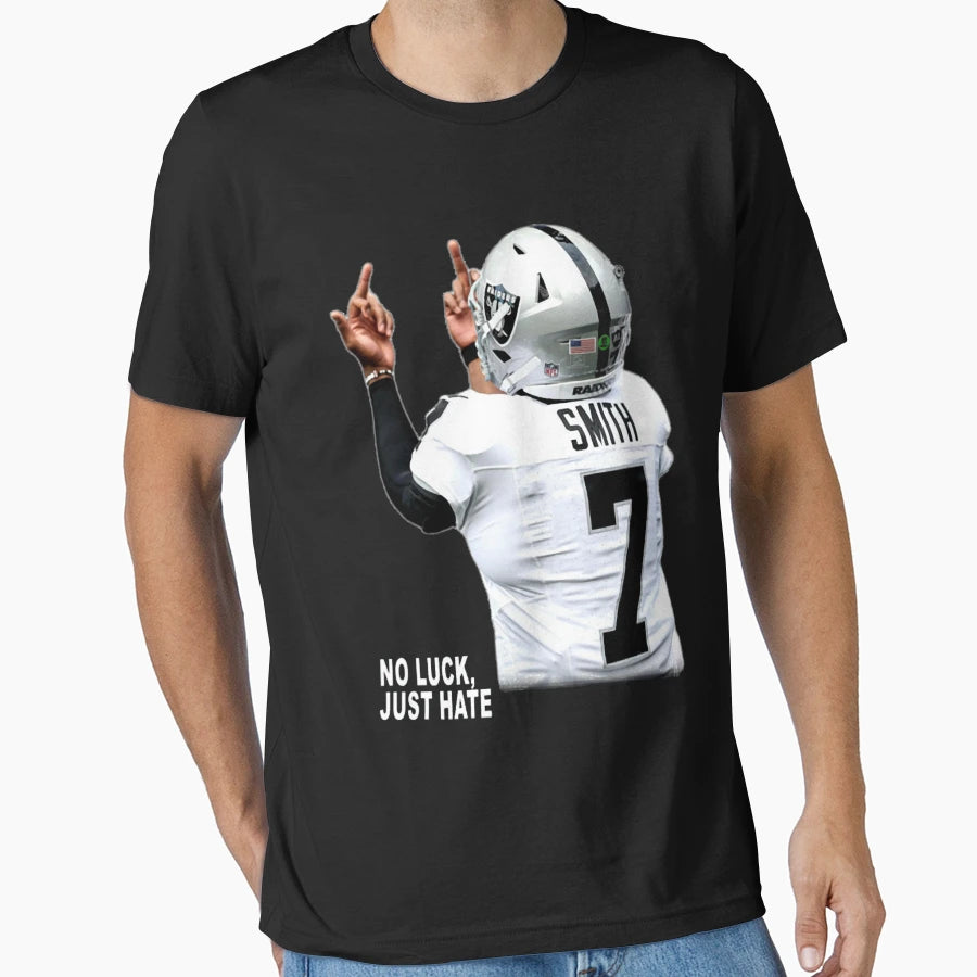 Geno Smith No Luck Just Hate Raiders T-Shirt - Custom Art Print Men Women - T-Shirt, Sweatshirt, Hoodie