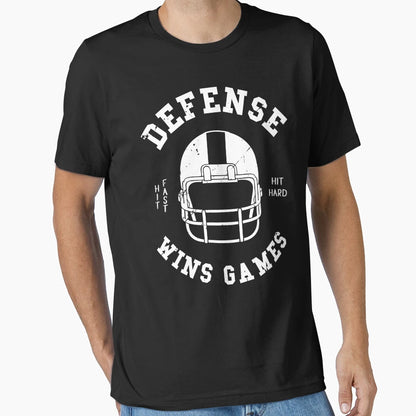 Football Fan Defense Wins Games T-Shirt - Casual Everyday Wear for Adults - T-Shirt, Sweatshirt, Hoodie