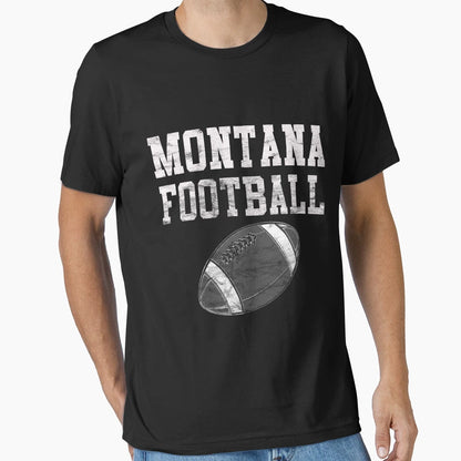 Montana Football T-Shirt - Minimalist Print Men Women - T-Shirt, Sweatshirt, Hoodie