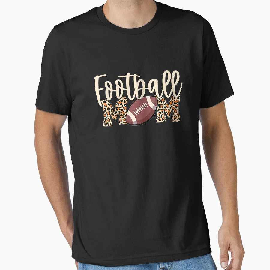 Womens Football Mom Leopard T-Shirt - Fun Novelty Design for Adults - T-Shirt, Sweatshirt, Hoodie