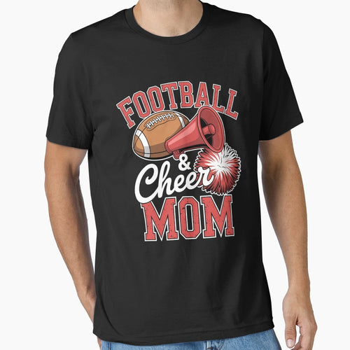Football Cheer Mom Cheerleader T-Shirt - Novelty Apparel for Adults - T-Shirt, Sweatshirt, Hoodie