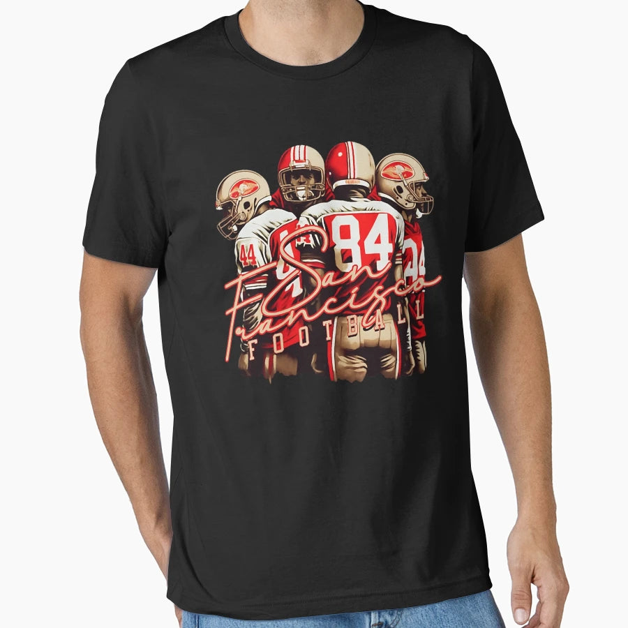 San Francisco Football 80S T-Shirt - Novelty Apparel for Adults - T-Shirt, Sweatshirt, Hoodie