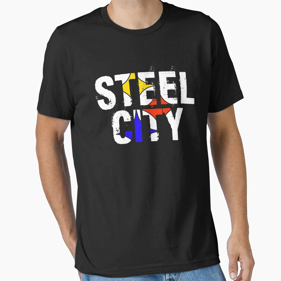 Steel City Pittsburgh Football T-Shirt - Aesthetic Graphic Unisex - T-Shirt, Sweatshirt, Hoodie