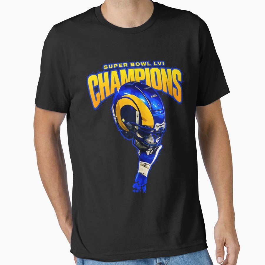 Copia De Rams Helmet T-Shirt - Casual Everyday Wear Unisex - T-Shirt, Sweatshirt, Hoodie