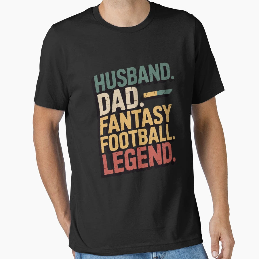 Husband Dad Fantasy Football Legend T-Shirt - Minimalist Print Men Women - T-Shirt, Sweatshirt, Hoodie