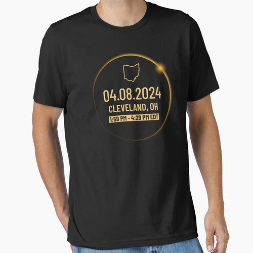 Ohio State Cleveland Oh Usa Totality T-Shirt - Graphic Print for Adults - T-Shirt, Sweatshirt, Hoodie