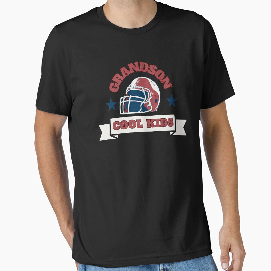 Grandson Football Helmet Grandparent T-Shirt - Novelty Apparel Men Women - T-Shirt, Sweatshirt, Hoodie