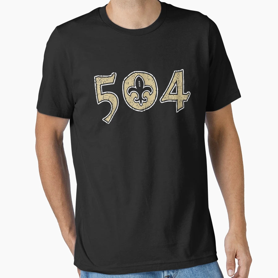 504 New Orleans Football Nola Saint 504 T-Shirt - Graphic Print Unisex - T-Shirt, Sweatshirt, Hoodie