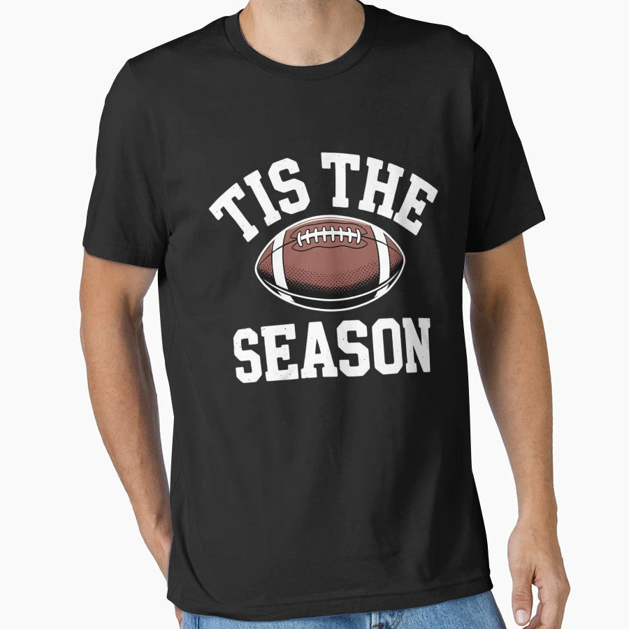 Tis Season Football Fall Autumn T-Shirt - Minimalist Print for Adults - T-Shirt, Sweatshirt, Hoodie