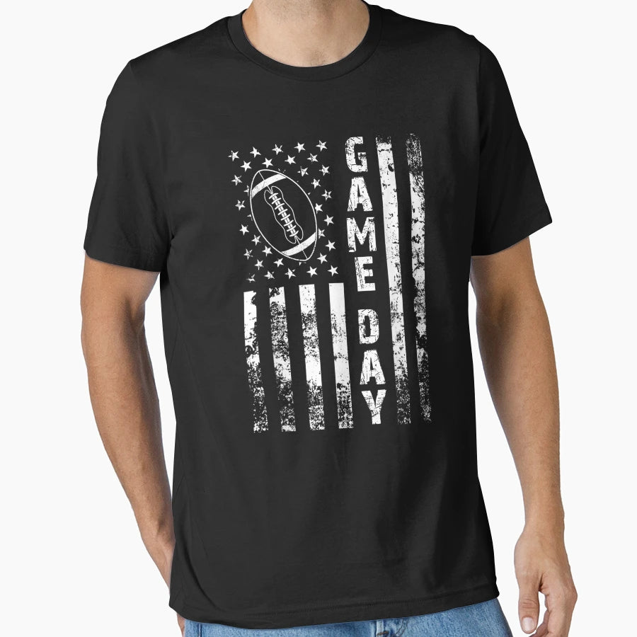 Game Day Flag American Football T-Shirt - Aesthetic Graphic for Adults - T-Shirt, Sweatshirt, Hoodie
