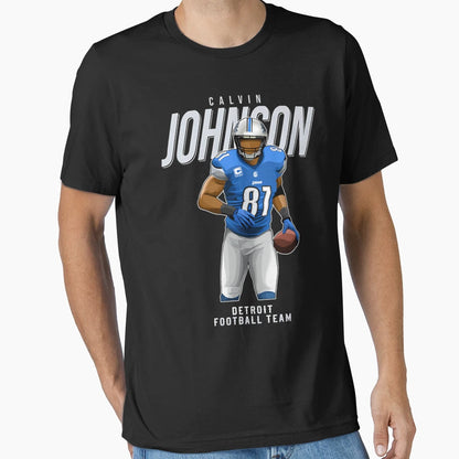 Calvin Johnson 81 Detroit Football Team T-Shirt - Novelty Apparel Unisex - T-Shirt, Sweatshirt, Hoodie