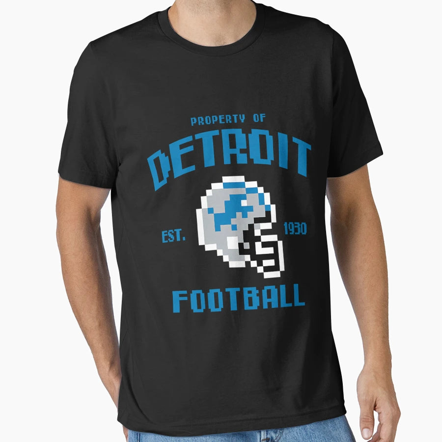 Property Detroit Lions Football Pixel T-Shirt - Novelty Apparel Unisex - T-Shirt, Sweatshirt, Hoodie