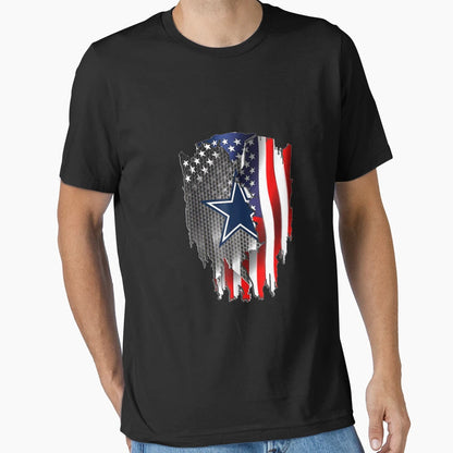 Fathers Day Gift Cowboy Flag Football T-Shirt - Trendy Graphic Men Women - T-Shirt, Sweatshirt, Hoodie