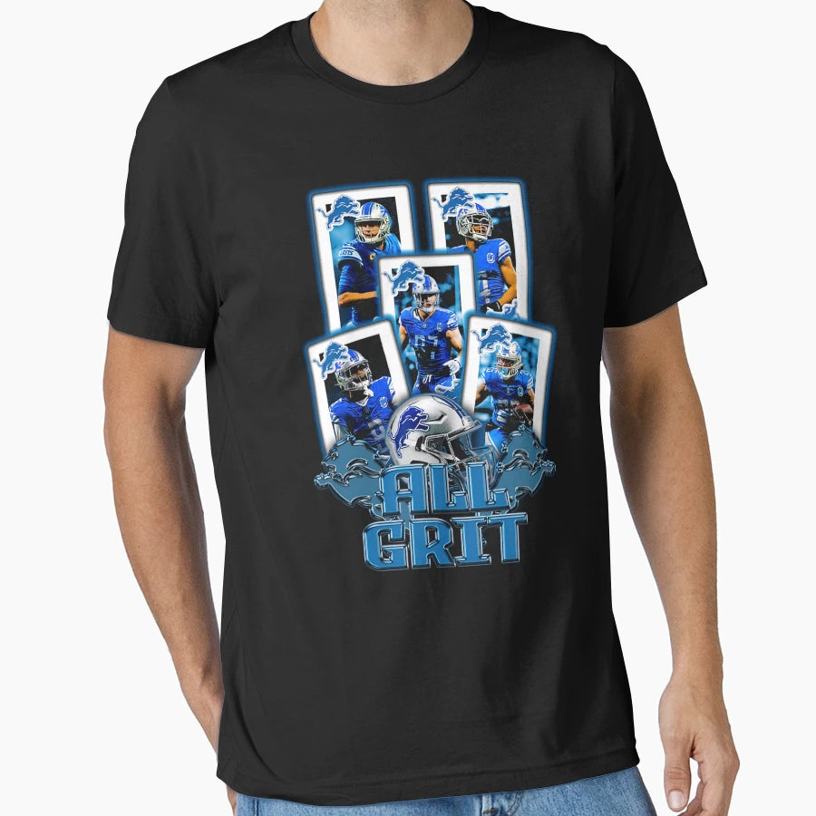 Detroit Team All Grit T-Shirt - Novelty Apparel Unisex - T-Shirt, Sweatshirt, Hoodie