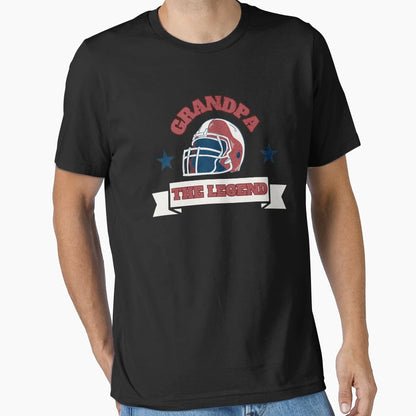 Grandpa Legend Football Helmet T-Shirt - Minimalist Print for Adults - T-Shirt, Sweatshirt, Hoodie