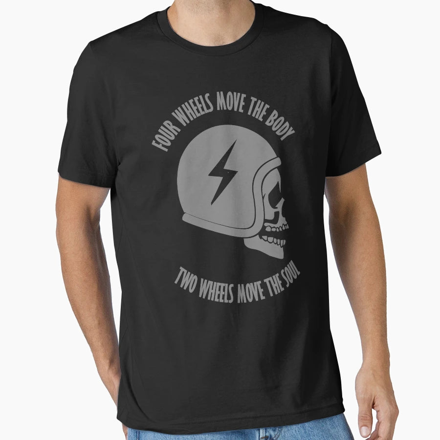 Two Wheels Move Soul Skull T-Shirt - Novelty Apparel Unisex - T-Shirt, Sweatshirt, Hoodie
