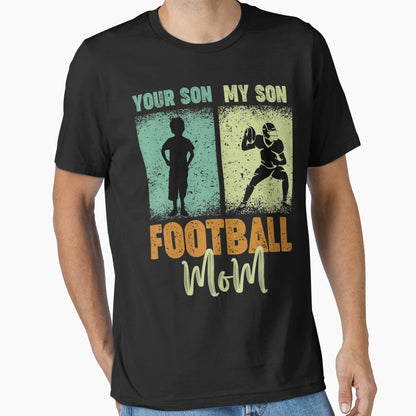Football Mom S T-Shirt - Fun Novelty Design for Adults - T-Shirt, Sweatshirt, Hoodie
