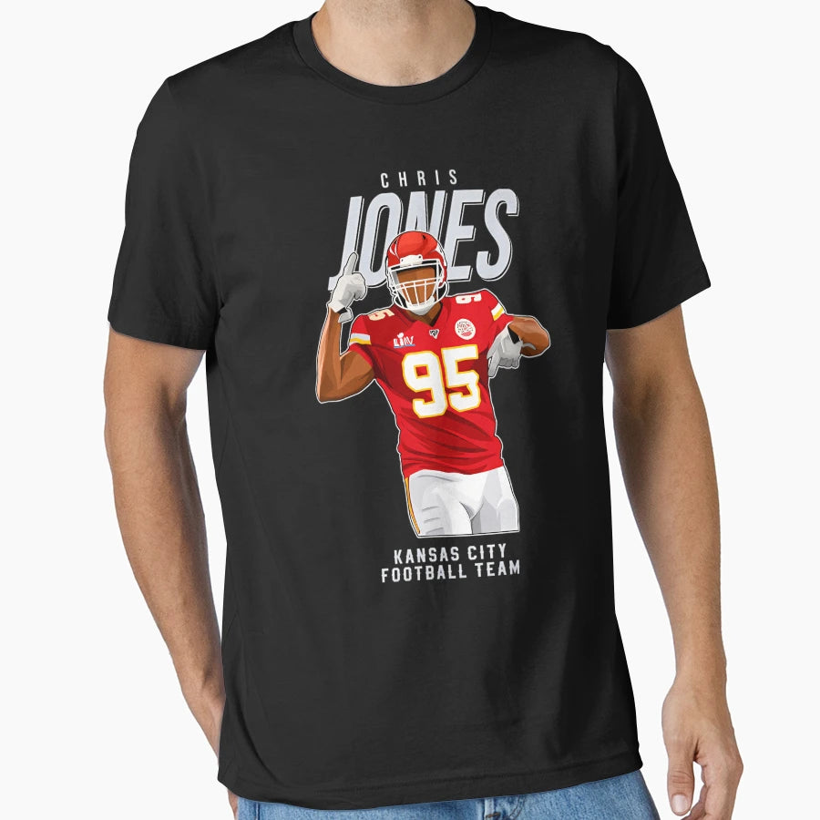 Chris Jones 95 Kansas City Football Team T-Shirt - Unique Graphic Unisex - T-Shirt, Sweatshirt, Hoodie