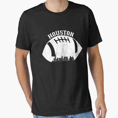 Houston Texas Skyline Football Fan T-Shirt - Aesthetic Graphic for Adults - T-Shirt, Sweatshirt, Hoodie