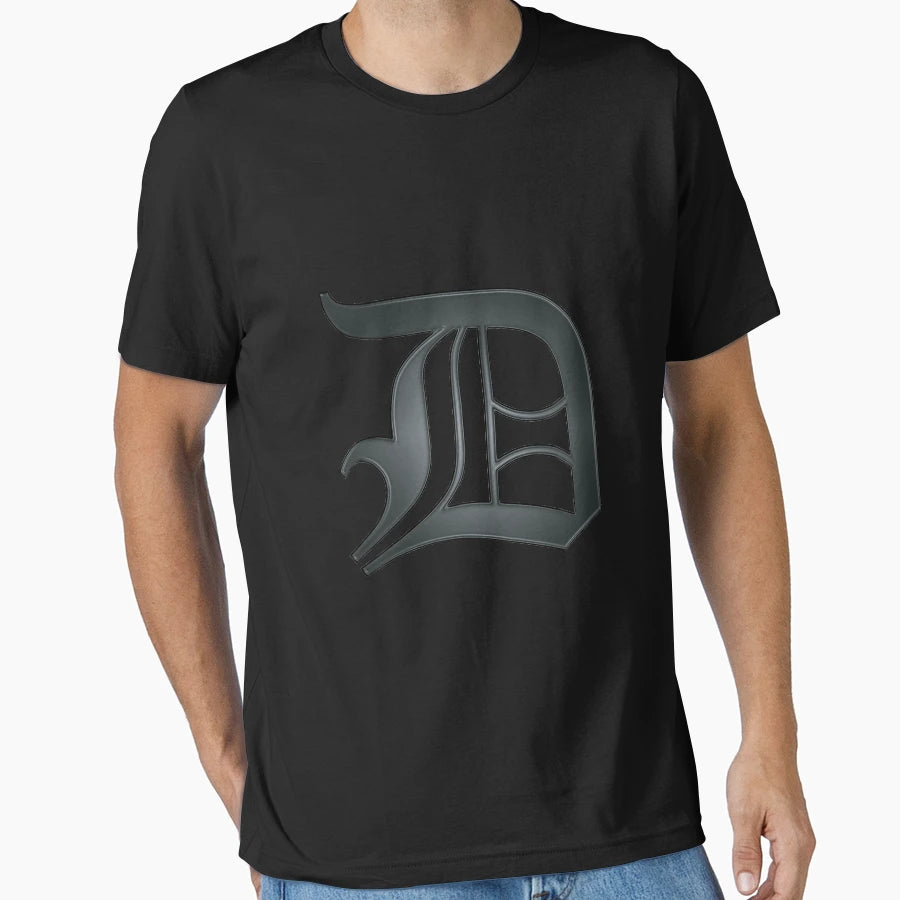 Old English D Silver And Black Vector T-Shirt - Trendy Graphic Unisex - T-Shirt, Sweatshirt, Hoodie